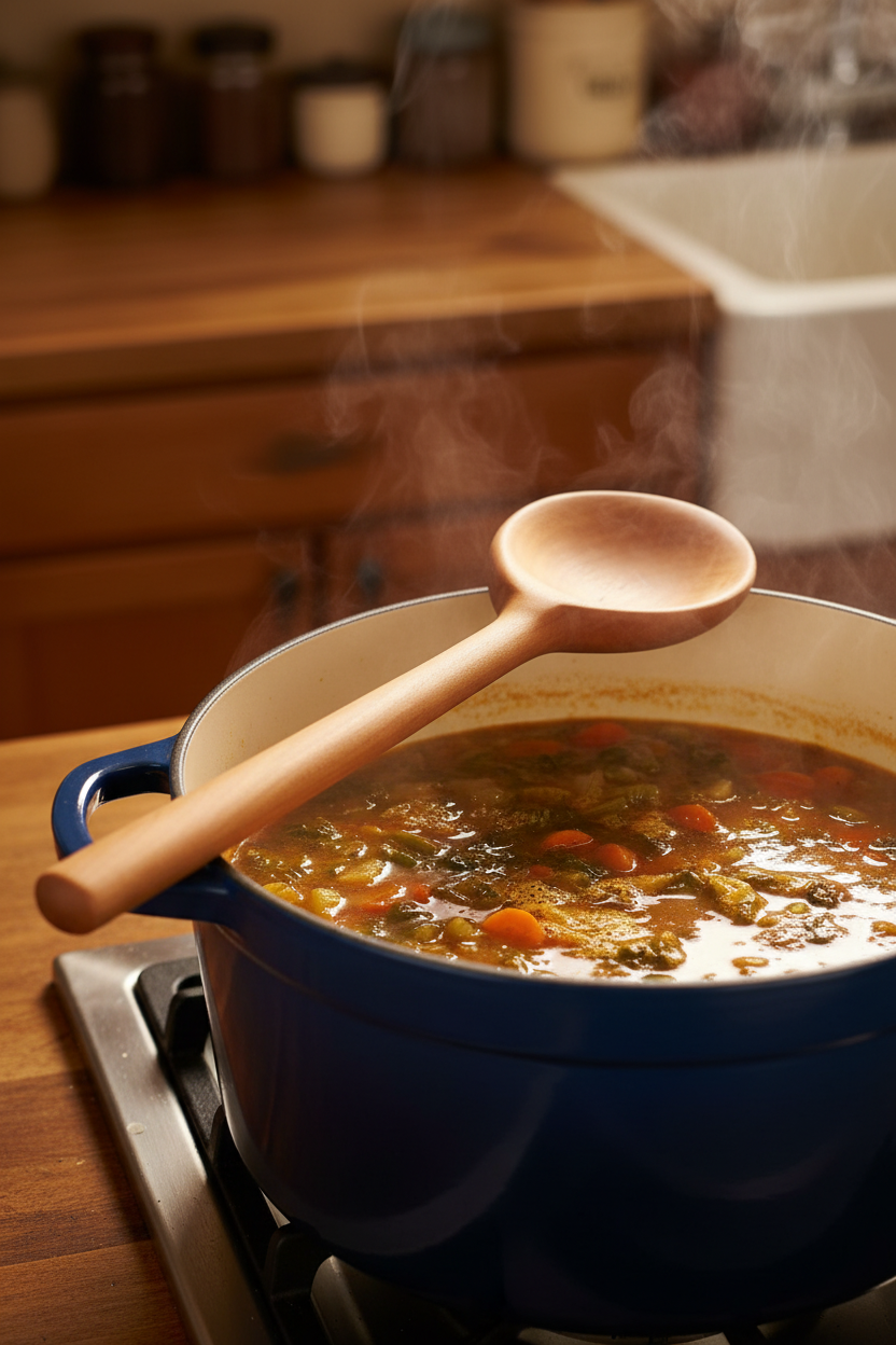 Cherry Wood Spoon — Dutch Oven Soup Pot