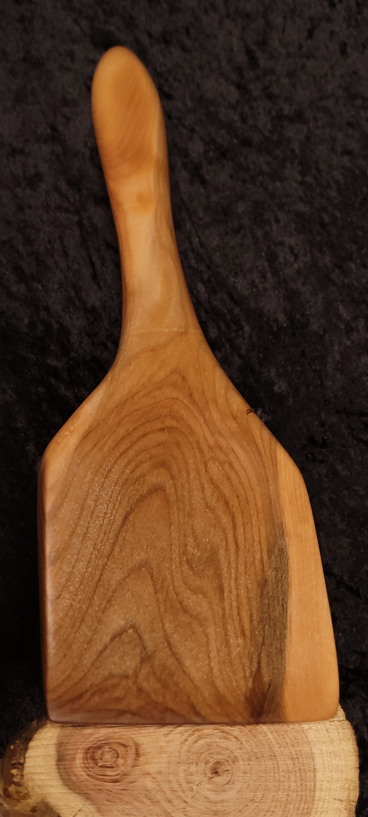 Curly maple spatula and spoon set together