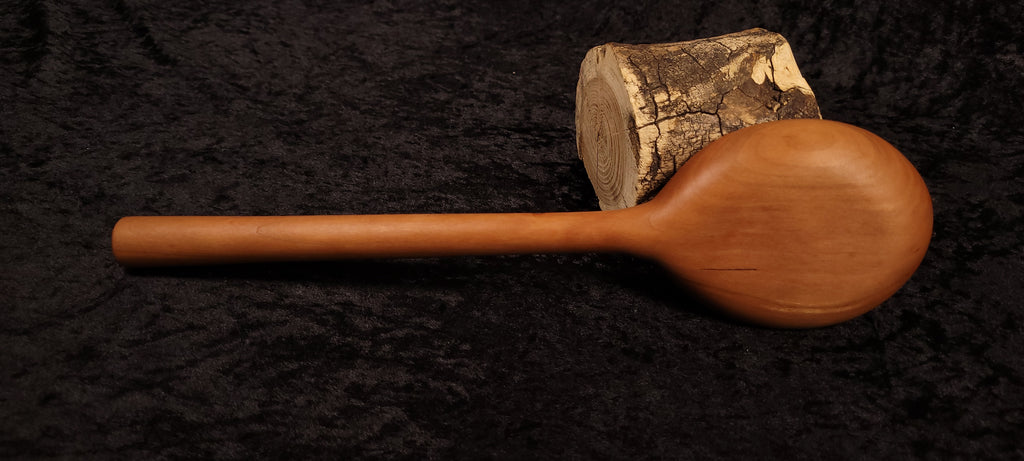 Cherry wood spatula and spoon set side by side