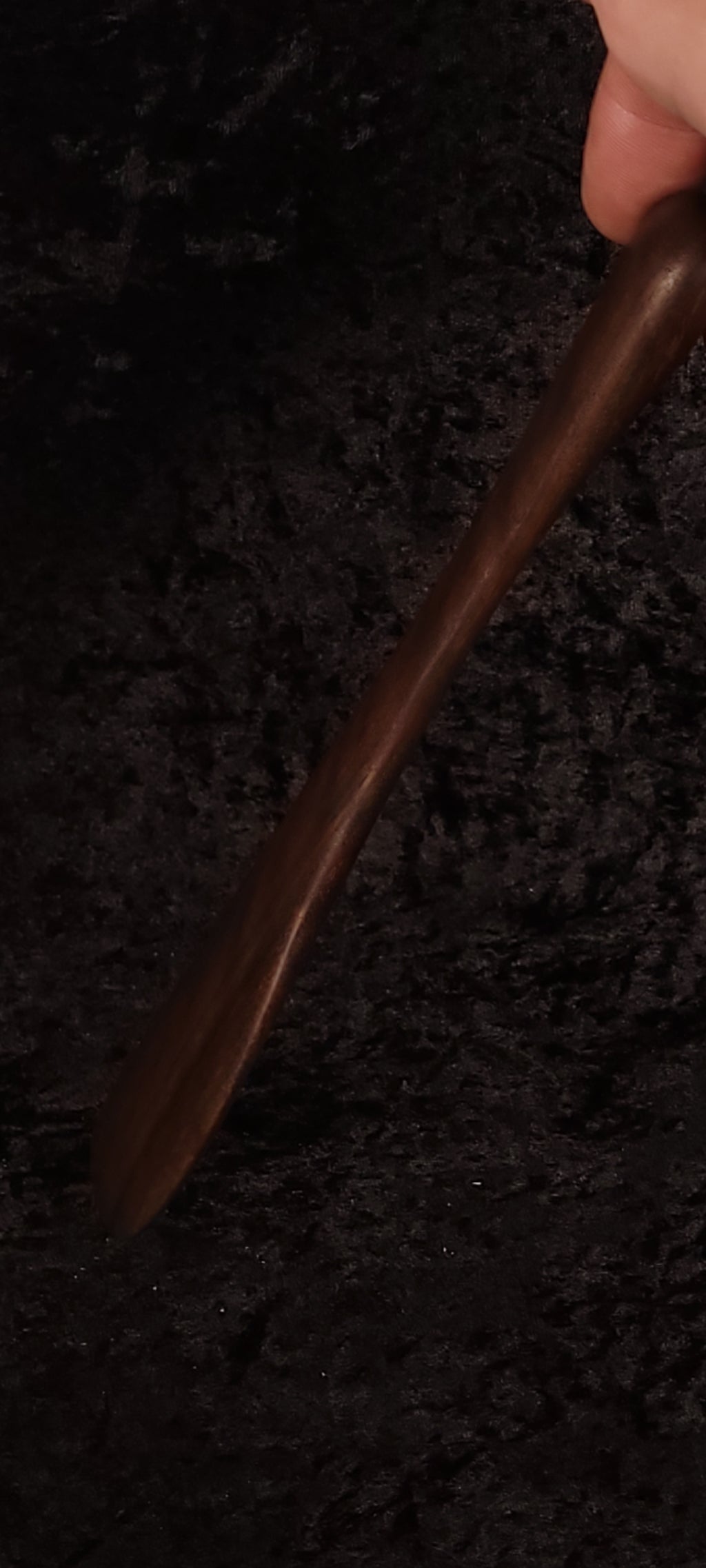 Walnut angled spatula handle detail close-up