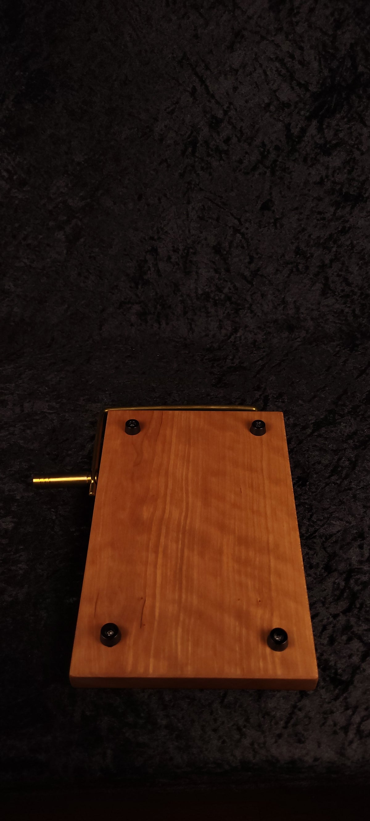 Cherry cheese board front view with gold wire cutter