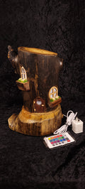 Fairy House Stump Lamp – Piñon Base, Aspen Body