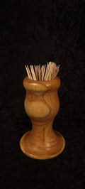 Locust wood toothpick holder, front view