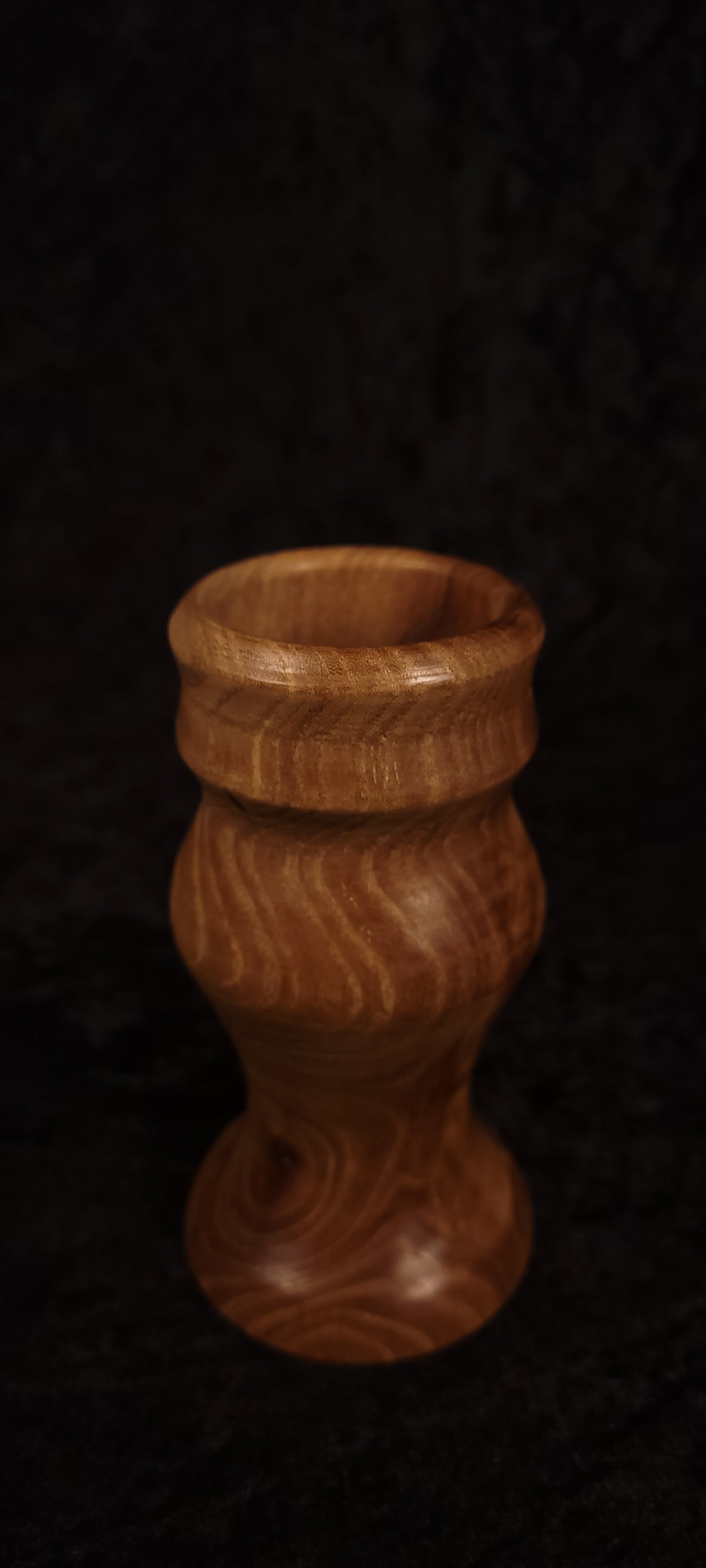 Elm wood toothpick holder side profile