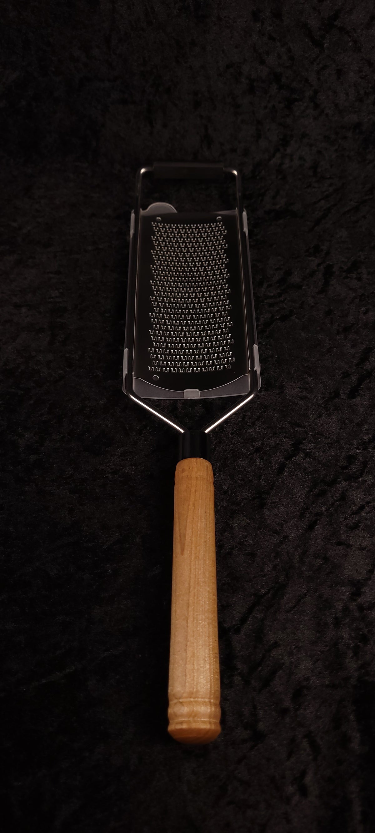Curly maple grater without guard, full length view