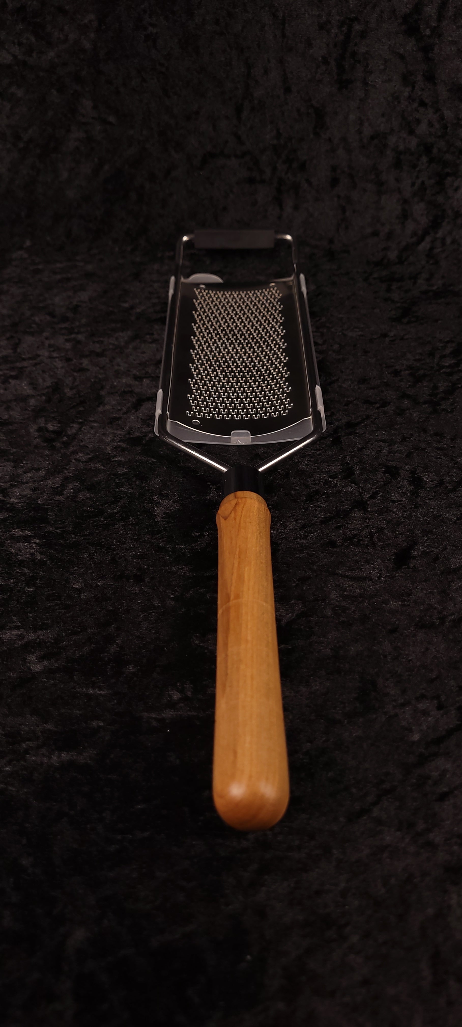 Curly maple rasp grater without guard, alternate angle