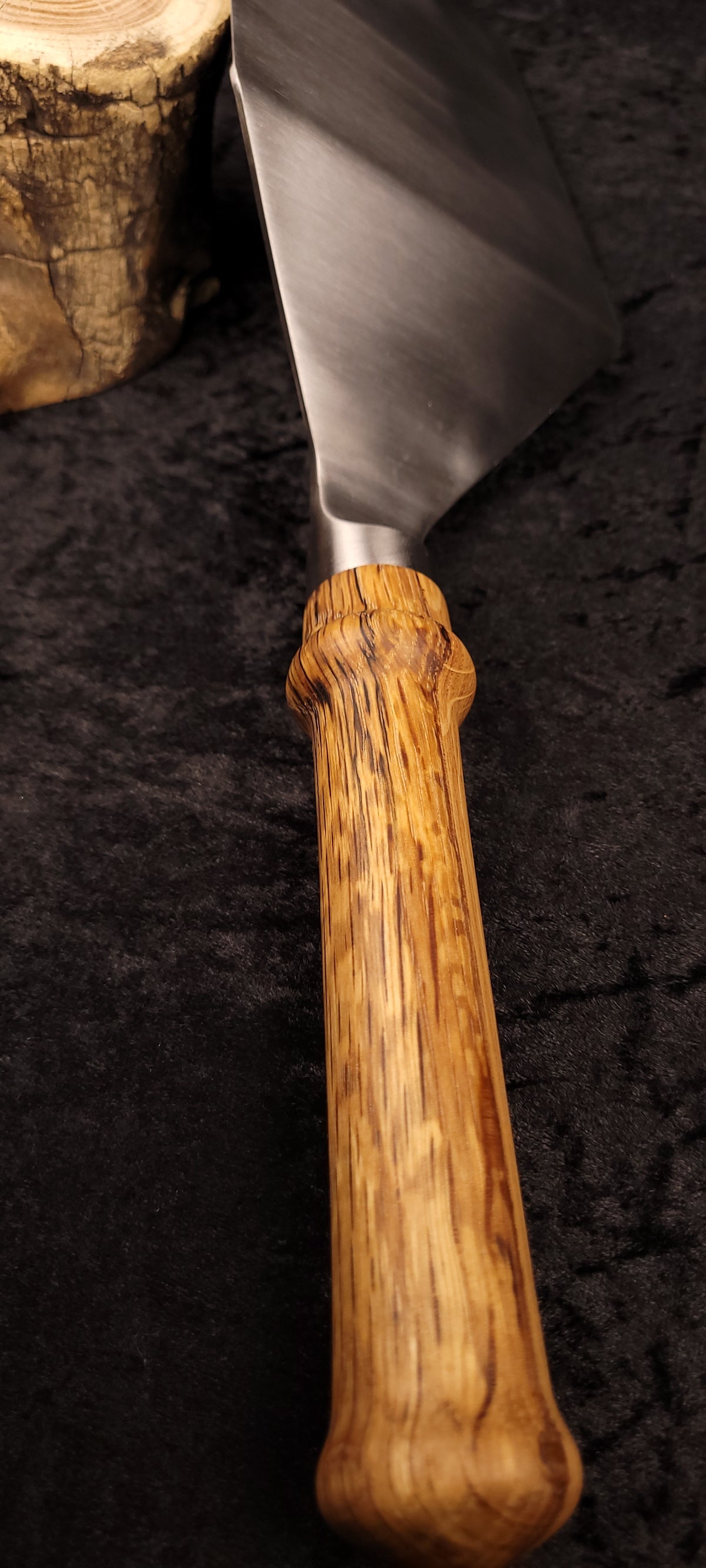 Griddle spatula oak handle – front view