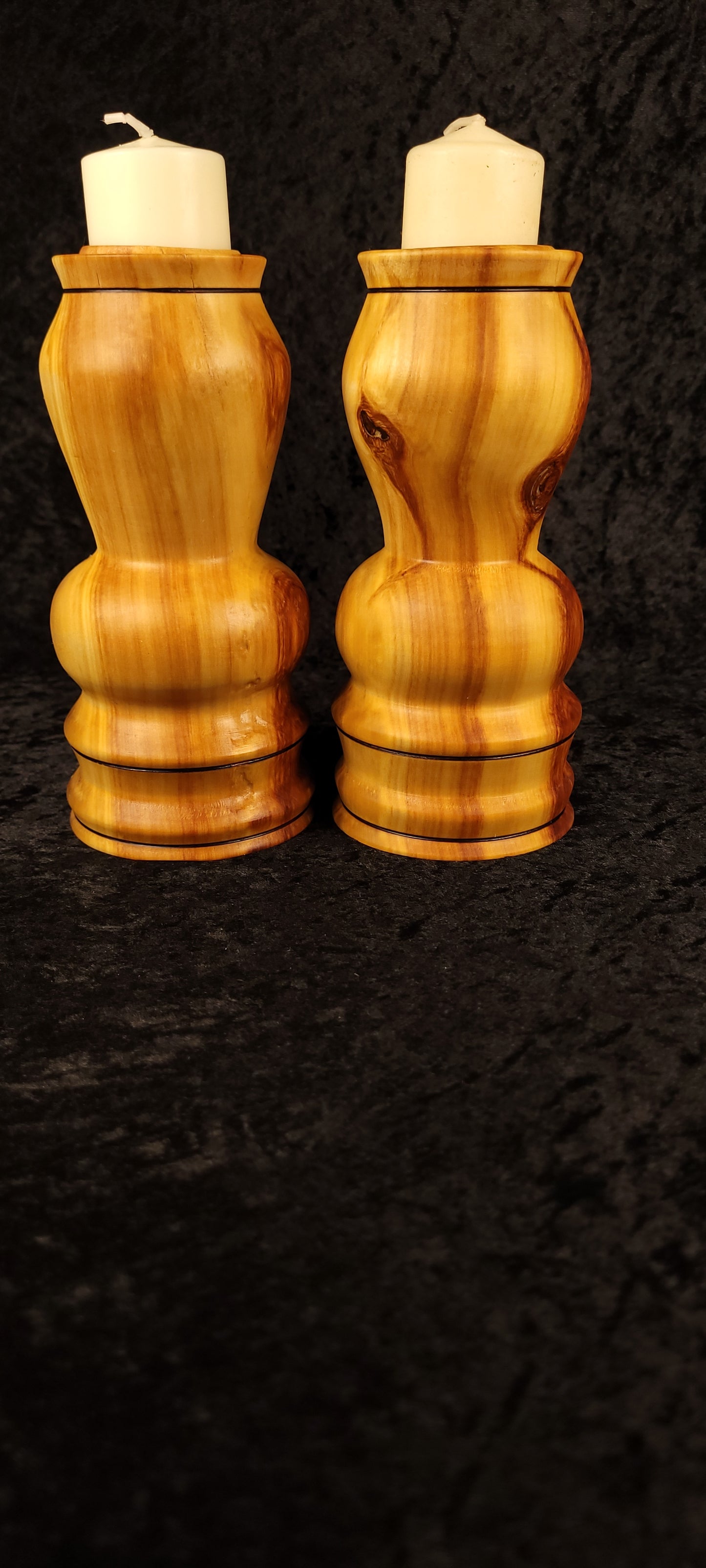 Aspen candle holders without candles showing cupped tops - front view