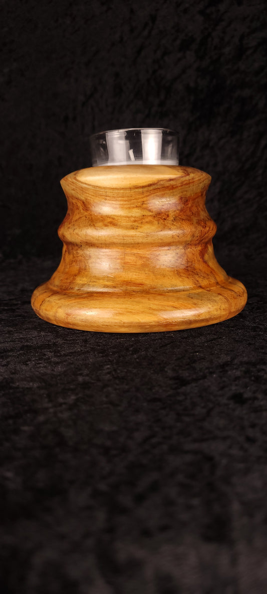 Handcrafted Aspen Candle Holder No. 5 with glass votive insert, front view