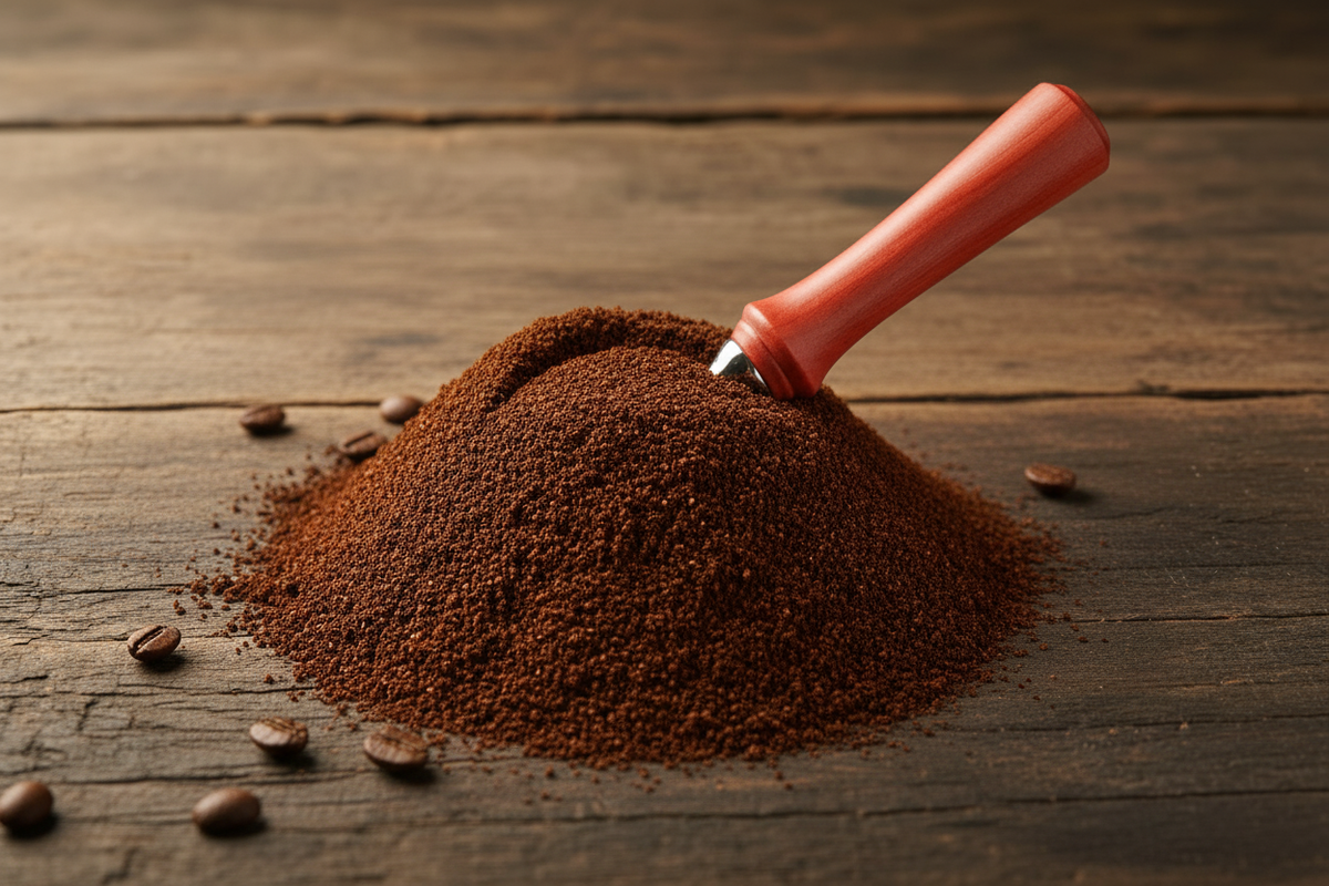 Buried in ground coffee