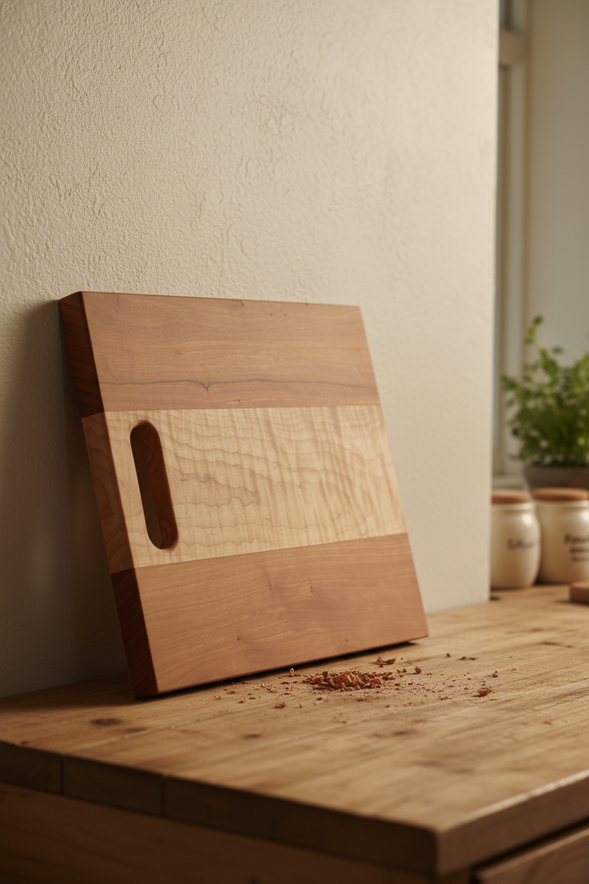 Cherry Curly Maple Board No.5 — Upright