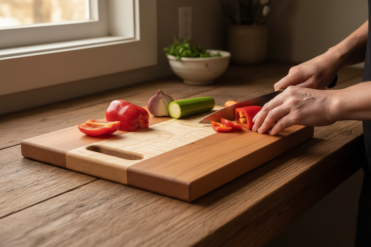 Cherry Curly Maple Board No.6 — In Use