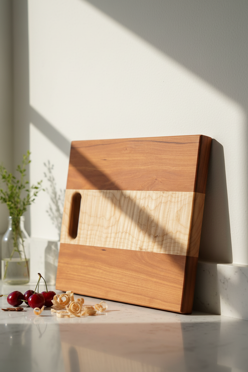 Cherry Curly Maple Board No.6 — Upright Retry