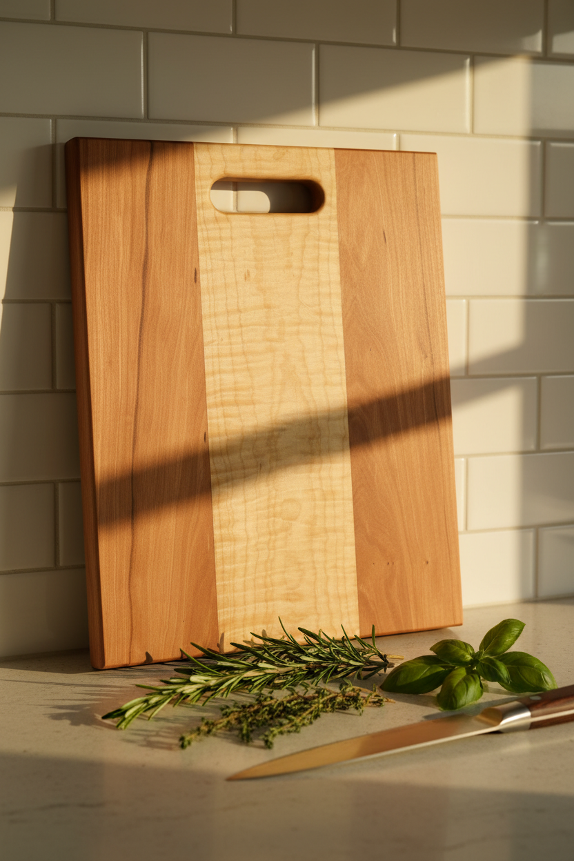 Cherry Curly Maple Board — Upright Retry
