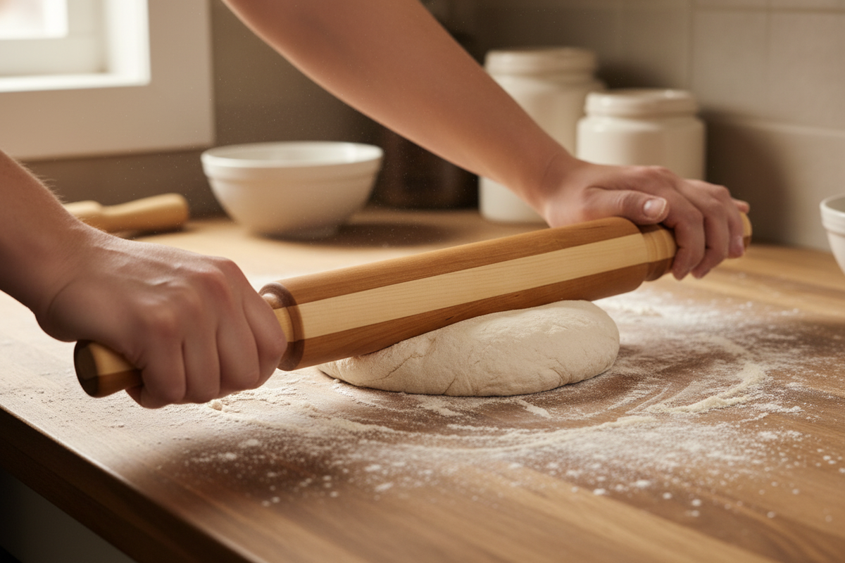 Cherry Maple Rolling Pin — In Action v3