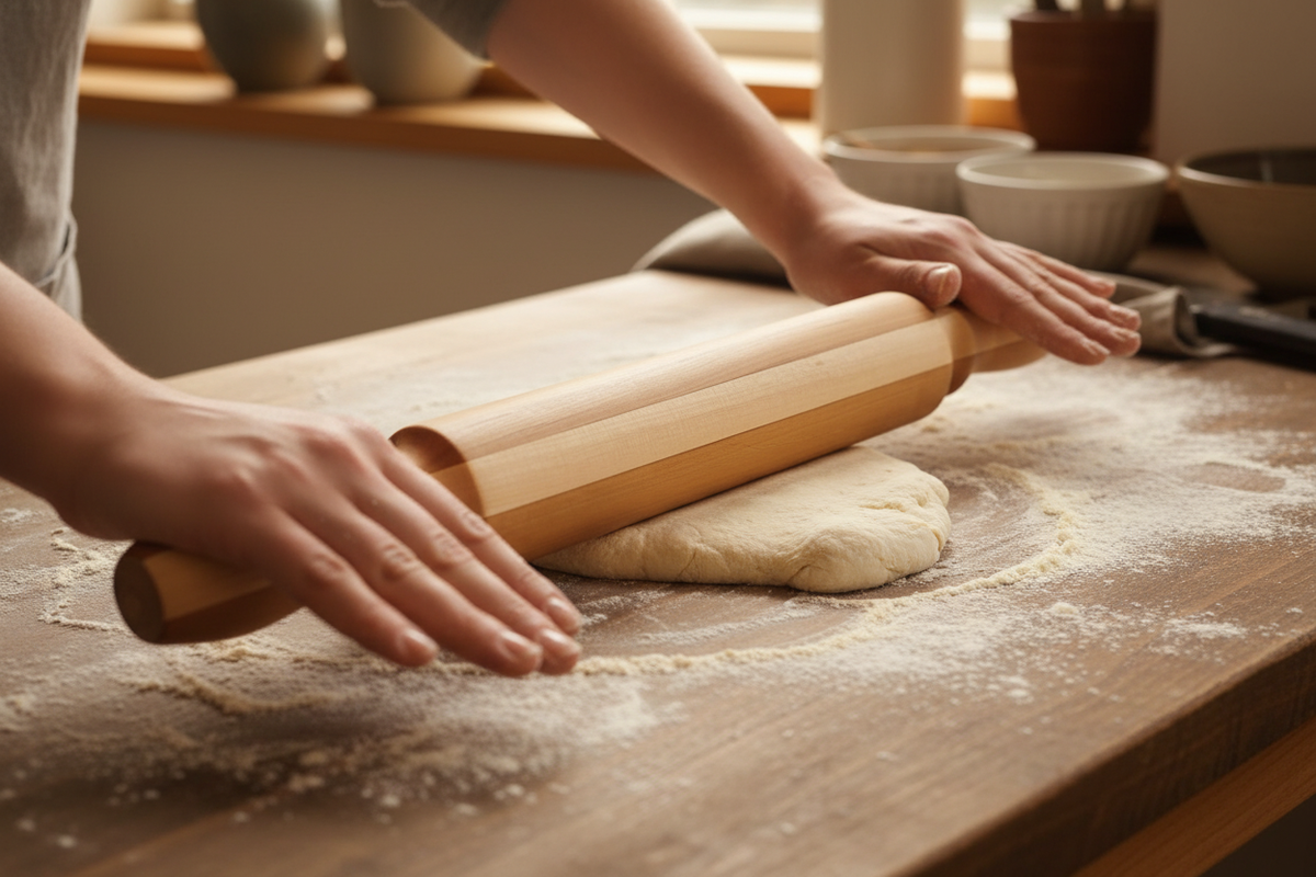 Cherry Maple Rolling Pin No.2 — In Action