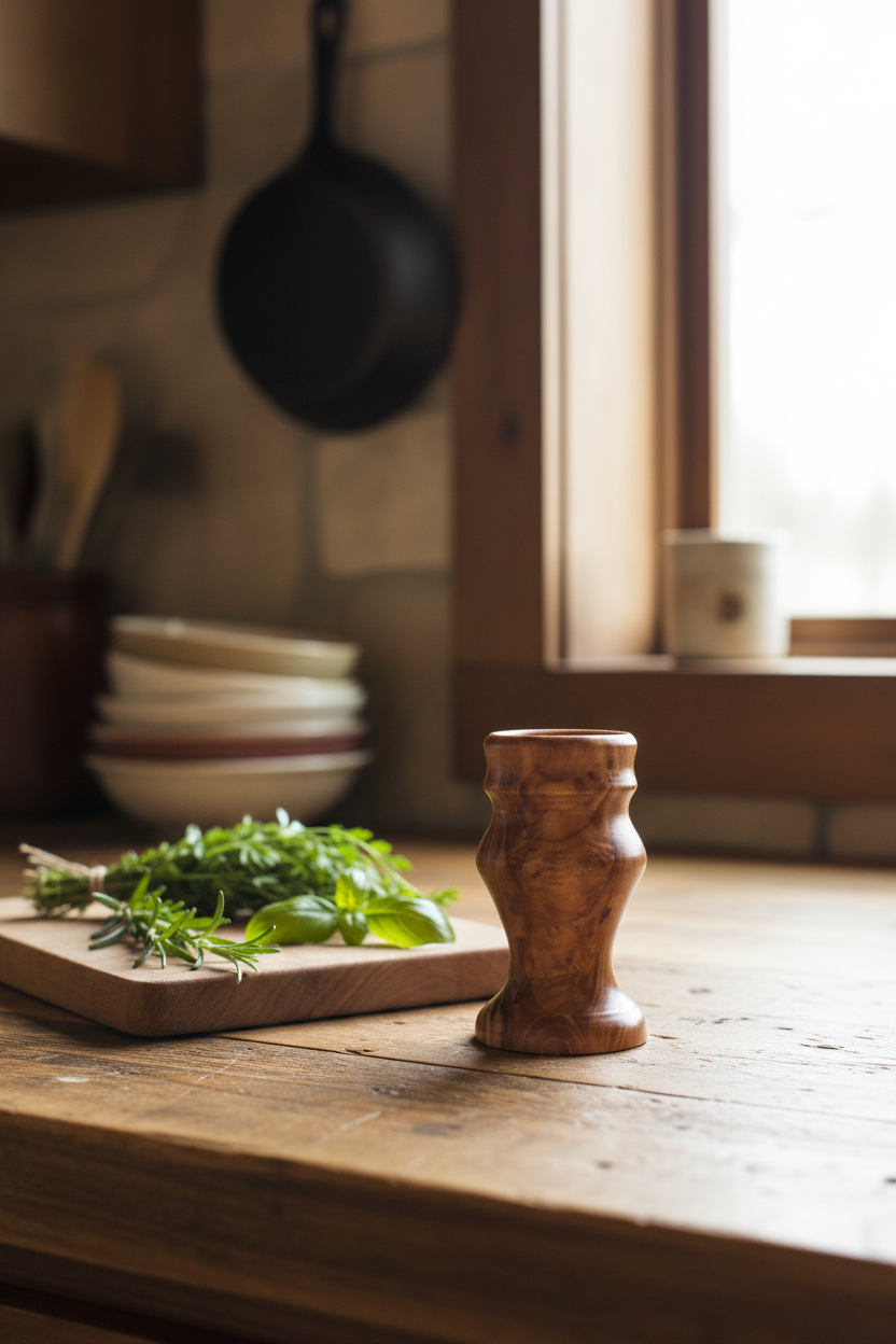 Elm Wood Toothpick Holder No. 2 - Kitchen Counter