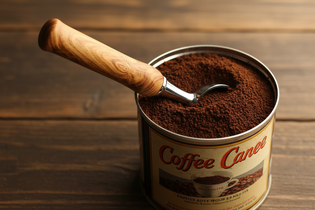 Scoop buried in coffee can