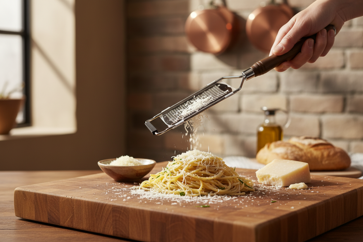Walnut Grater Action Shot